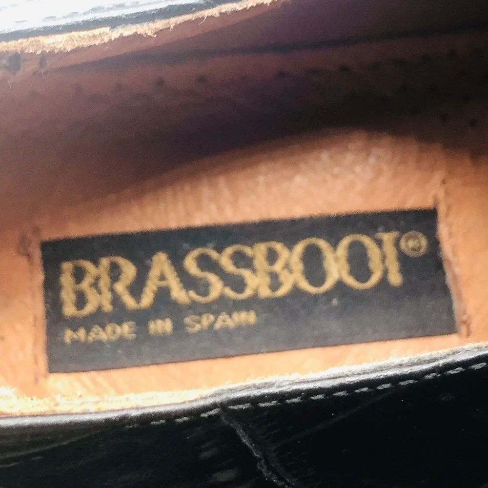 Brass Boot Men's shoes size 10M Black Patent‎ leather Dress Oxfords